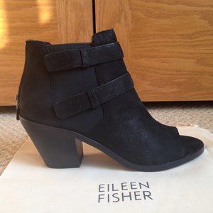 EILEEN FISHER - List Nubuck Peep Toe Bootie - New with Box